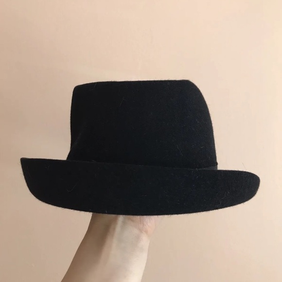 Womens Felt Fedora Black Hat Wool 100% - Picture 5 of 8